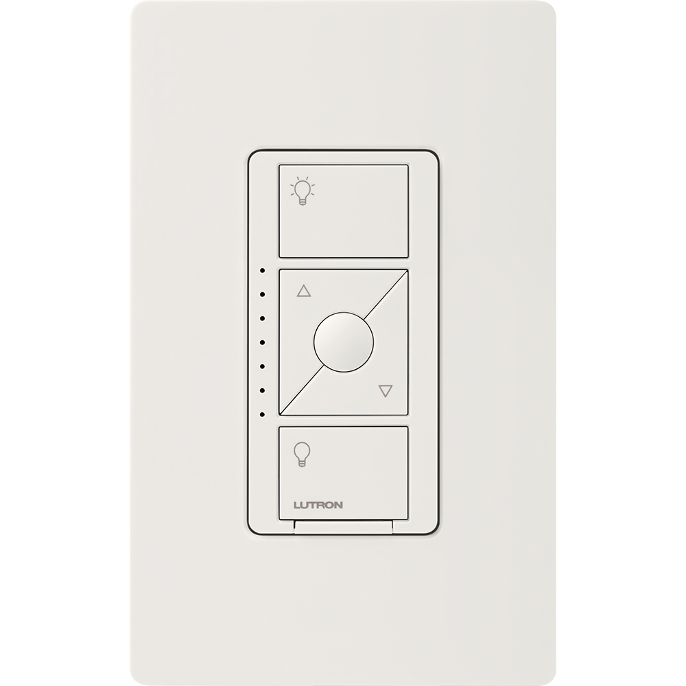 Caseta Wireless 3-way/single-pole RF dimmer for LED, ELV, MLV, or Halogen lights in white