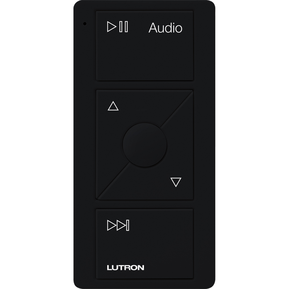Pico Wireless Control, 3-button with raise/lower, audio icon in black