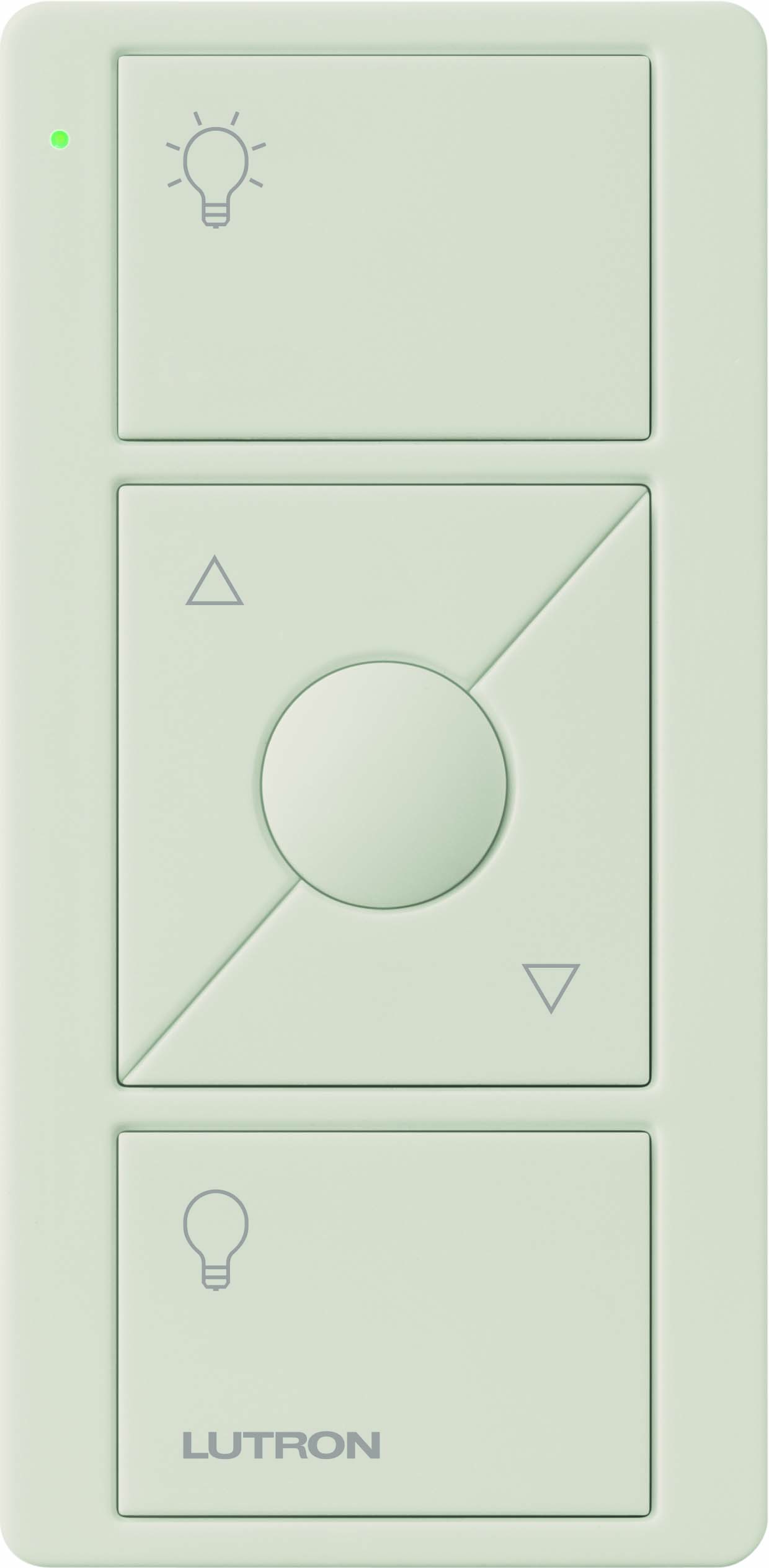 Pico Wireless Control, 3-button with raise/lower, light icons in light almond