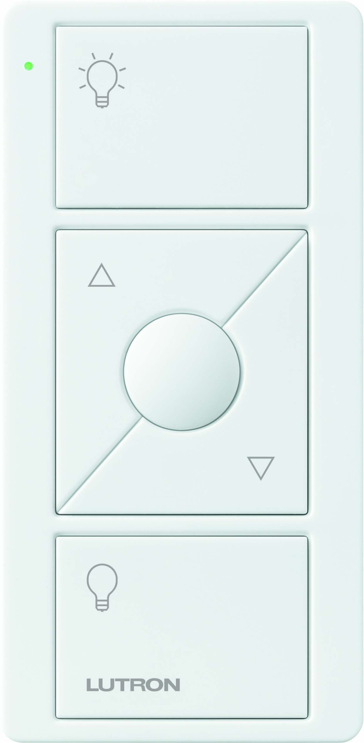 Pico Wireless Control, 3-button with raise/lower, light icons in white