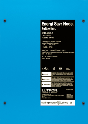 Energi Savr Node power panel with Softswitch, 20A 120, 220-240, 277V @50/60 Hz