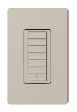 RadioRA 2 Wall-mounted Keypad, 6-button with raise/lower in taupe
