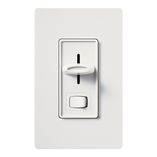Skylark Dimmer with On/Off Switch, Incandescent/Halogen, Single-pole, preset, 120V/1000W, clamshell packaging in white