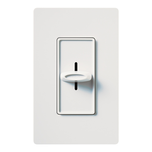 Skylark Slide-to-Off Dimmer, Incandescent/Halogen, Single-pole, 120V/600W in white
