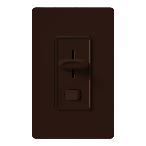 Skylark Dimmer with On/Off Switch, Incandescent/Halogen, Single-pole, preset, 120V/600W in brown