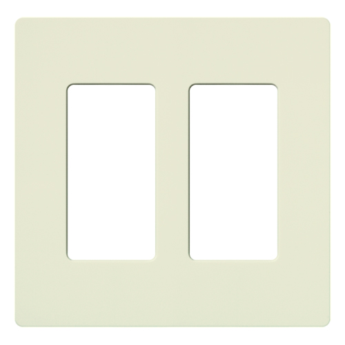Claro Wallplate, Satin Finish, Two-gang in biscuit