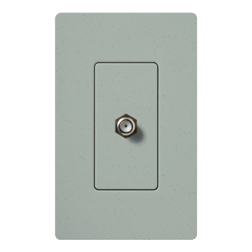 Claro, Satin, Single Cable TV Jack in bluestone