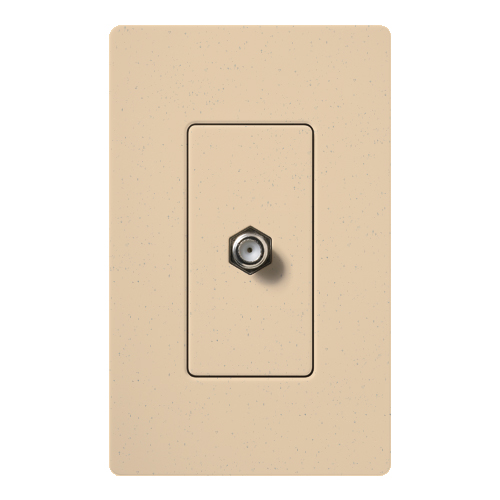 Claro, Satin, Single Cable TV Jack in desert stone