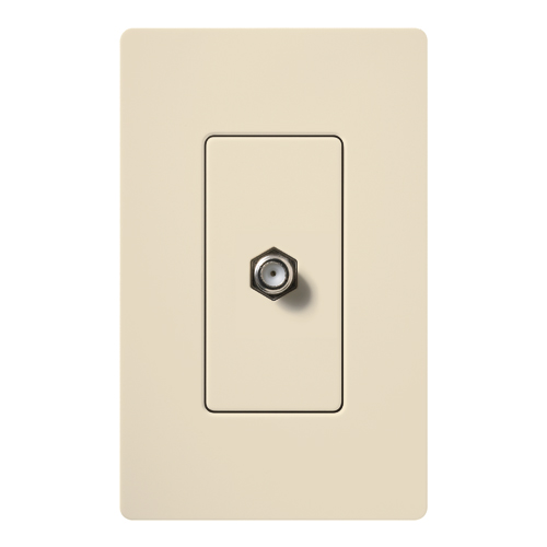 Claro, Satin, Single Cable TV Jack in eggshell