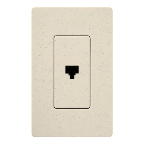 Claro, Satin, Single Telephone Jack in limestone