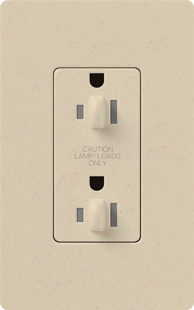 Claro, Satin, Dual  tamper resistant receptacle, 15A/125V in stone