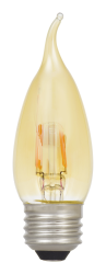 LED B10, 4W, Dimmable, 80CRI, 360 Lumen, 2175K, 15000 Life, E26 Medium Base, AMBER Finish