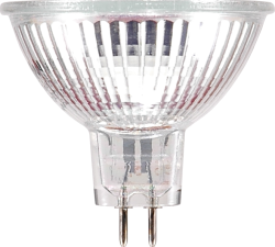 Product image for Sylvania 58328 12 Volt 50 W 100 CRI 3000 K 700 lm Wide Flood GU5.3 Bi-Pin Base MR16 Reflector Halogen Lamp