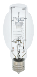 175W open fixture rated metal halide lamp, clear, base up within 15deg