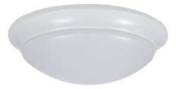 LED flush round luminaire, 20W, 120V, 0 10V dimming,80CRI, 2700 CCT, 11inch, white finish