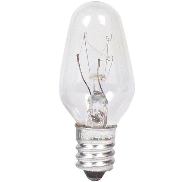 Signify Lamps, FINISH: CLEAR, Average Life: 3000 HR Lumens: 16LM, Diameter: 22.1 MM, Lamp Shape: C7, Cap Material: AL, Base: Candelabra Screw, Voltage Rating: 363V, Wattage: 4WTT, Application: Night Light