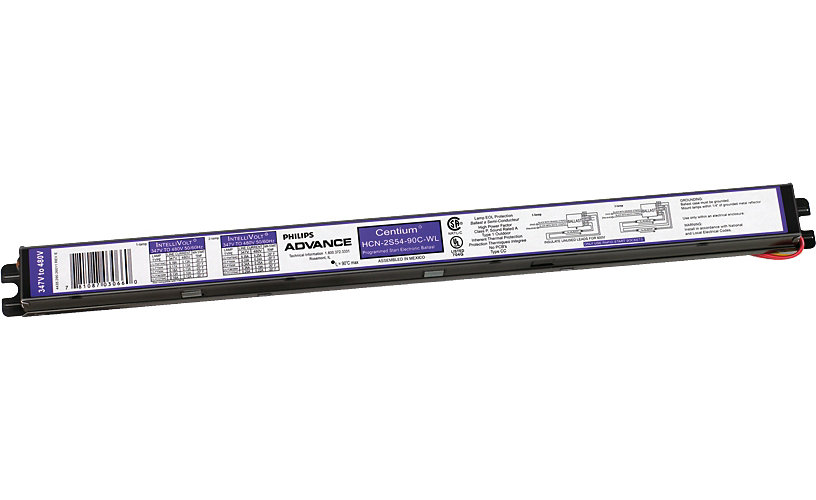 PHILIPS ADVANCE, CENTIUM, PROGRAMMED START, 2 Lamp, T5, BALLAST, 347 V, 50/60 Hz, OUTPUT TYPE: FIXED, POWER FACTOR: HIGH
