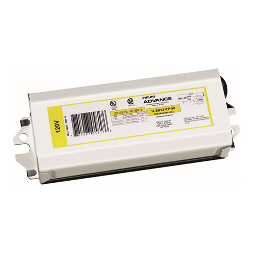 Ballast, Fluorescent Compact, Electronic, Input Voltage: 277 VAC, Input Amps: 0.10 Amp, Minimum Starting Temperature: 0 Degree F, Number of Lamps: 1, Lamp Wattage: 13, Features: White Can with Leads Exiting End of Ballast, Total Harmonic Distortion: 