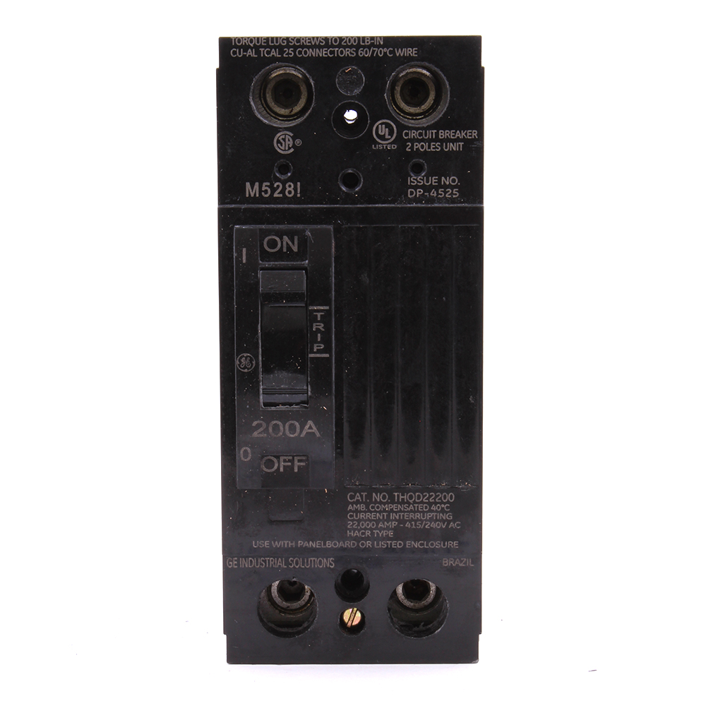 Product image for GE Industrial Solutions THQD22200WL 2-Pole 240 Volt 200 Amp Circuit Breaker with Lug
