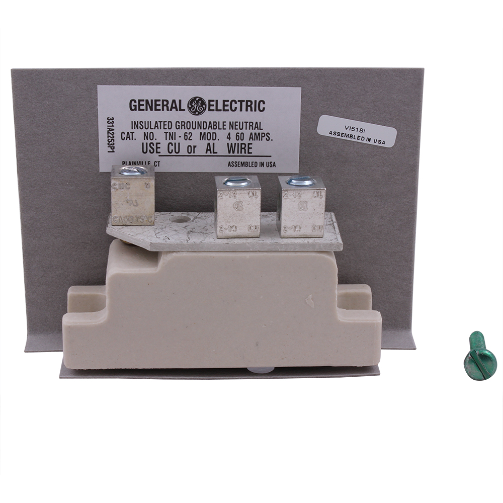 GE Insulated GROUNDABLE Neutrals TNI62 60 Amp 600v Model 4 for sale online 