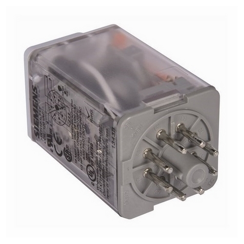 Plug-in Relay, Premium LED, Mechanical Flag 8-pin Octal Base DPDT, 10A, 24VAC Uses Socket 3TX7144-1E2 or 3TX7144-4E2
