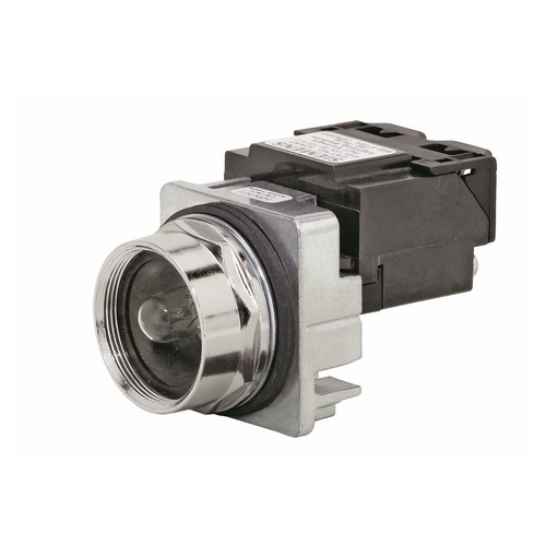 30mm Command/52, Chrome Finish Heavy Duty,Watertight/Oiltight Complete Metal Unit Illuminated Indicator Light Full Voltage type, 120V AC/DC Incandescent Lamp, BA9s Less Lens UL Listed, CSA Certified NEMA 1,3,3R,4,4X,12,13 ( & ) Automotive Standards