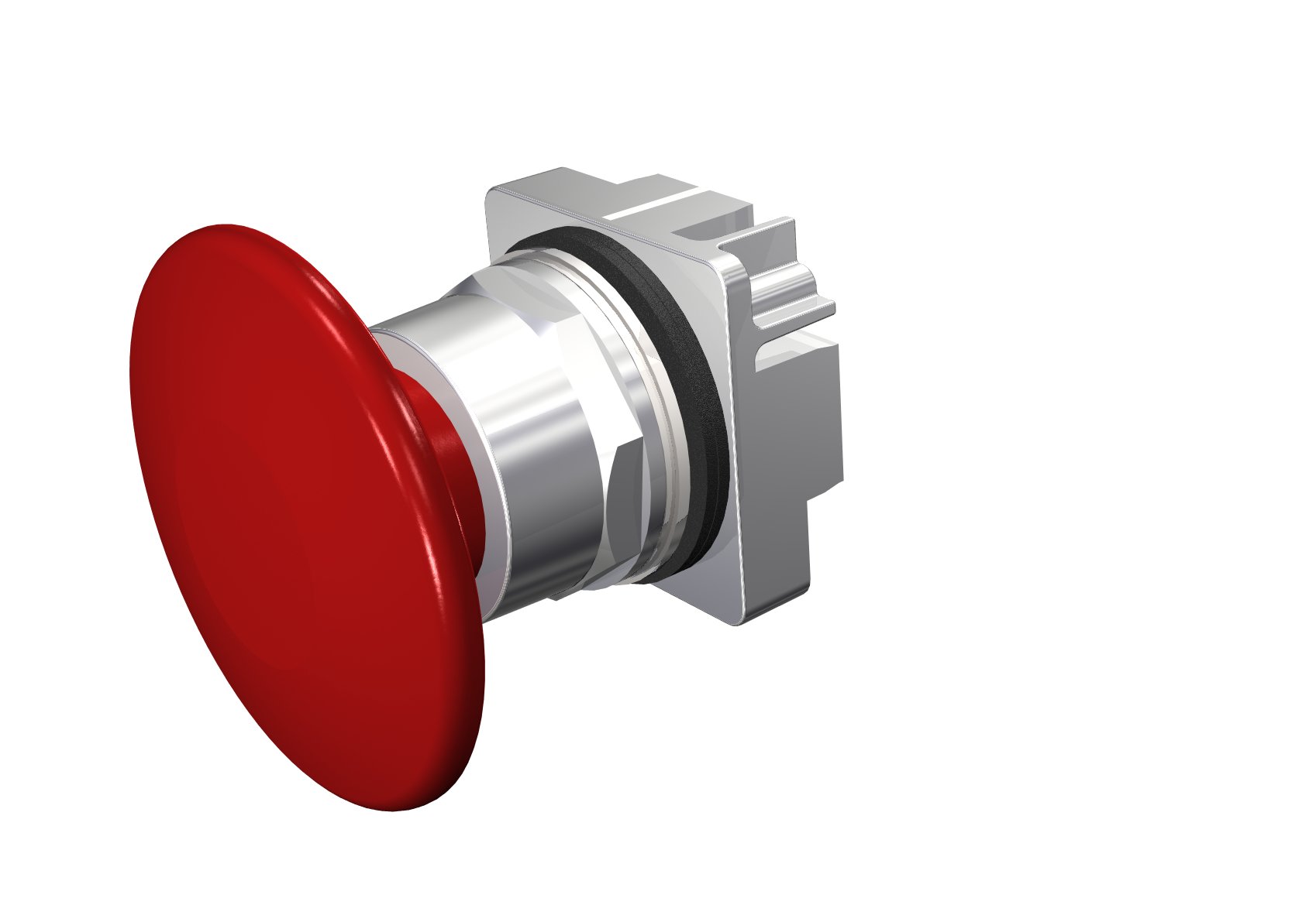 30MM Command/52, Chrome Finish Heavy Duty,Watertight/Oiltight Operator Pushbutton Non-Illuminated Mushroom Head Cap, 2 1/2 (63.5 mm) Plastic, Red 2 Position Momentary No Contacts UL Listed, CSA Certified NEMA 1,3,3R,4,12,13
