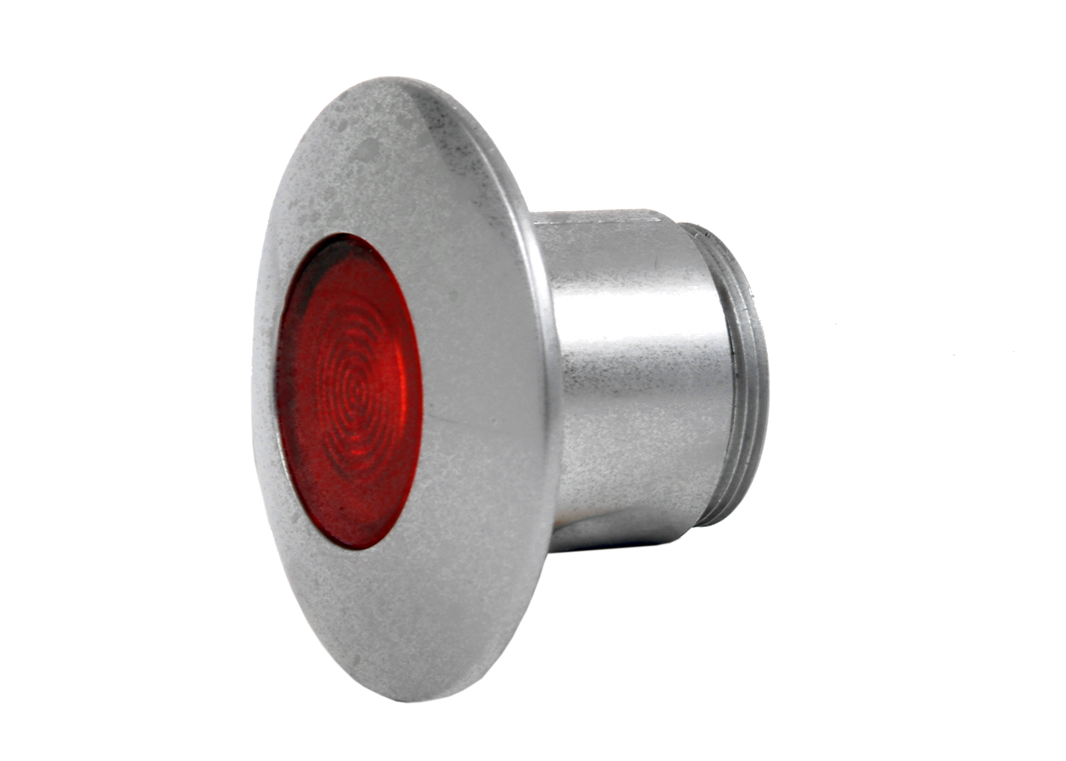 Accessory, Mushroom Head Cap Small 1 3/4 (44.5 mm) Metal, Chrome with Red Lens Screw-on Mounting for Illuminated Pushbuttons or Push-Pull types 52PM9, 52PP