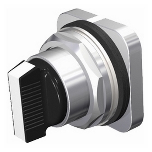 Sekectir Switch, Metal Maintained, Short Lever position, A cam 2 position Operator Only White Insert Non-Illuminated UL File E22655 in Vol. 6 (7) Sec. 13 (2)