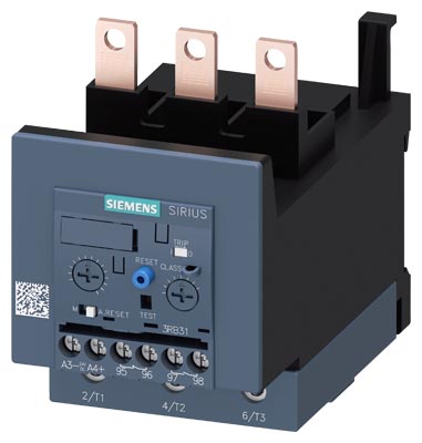OVERLOAD RELAY 12.5...50 A FOR MOTOR PROTECTION SIZE S3. CLASS 5E...30E F. MOUNTING ONTO CONTACTORS MAIN CIRCUIT SCREW TERMINAL AUX. CIRCUIT SCREW TERMINAL MANUAL-AUTOMATIC RESET