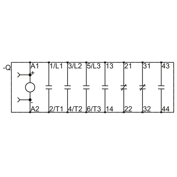Contactor, AC-3, 4KW/400V, 2NO+2NC, DC 24V, 3-pole, sz s00 spring-loaded terminal permanent aux. switch for suva applications