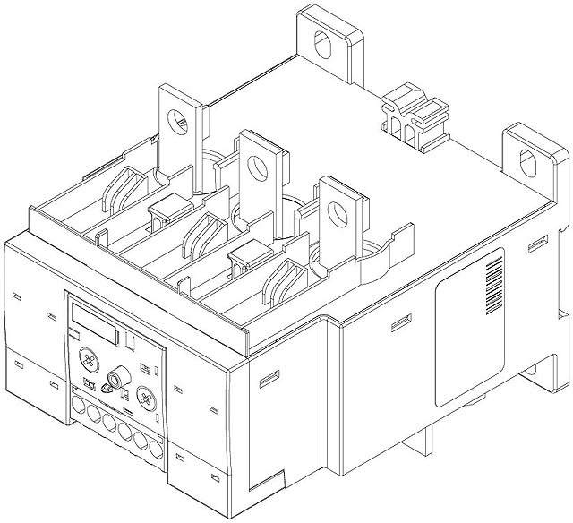 Overload relay 50...200 a for motor protection size s6, class 10 mount. onto cont./ stand-alone main circuit bar connection aux. circuit screw connection manual-automatic-reset