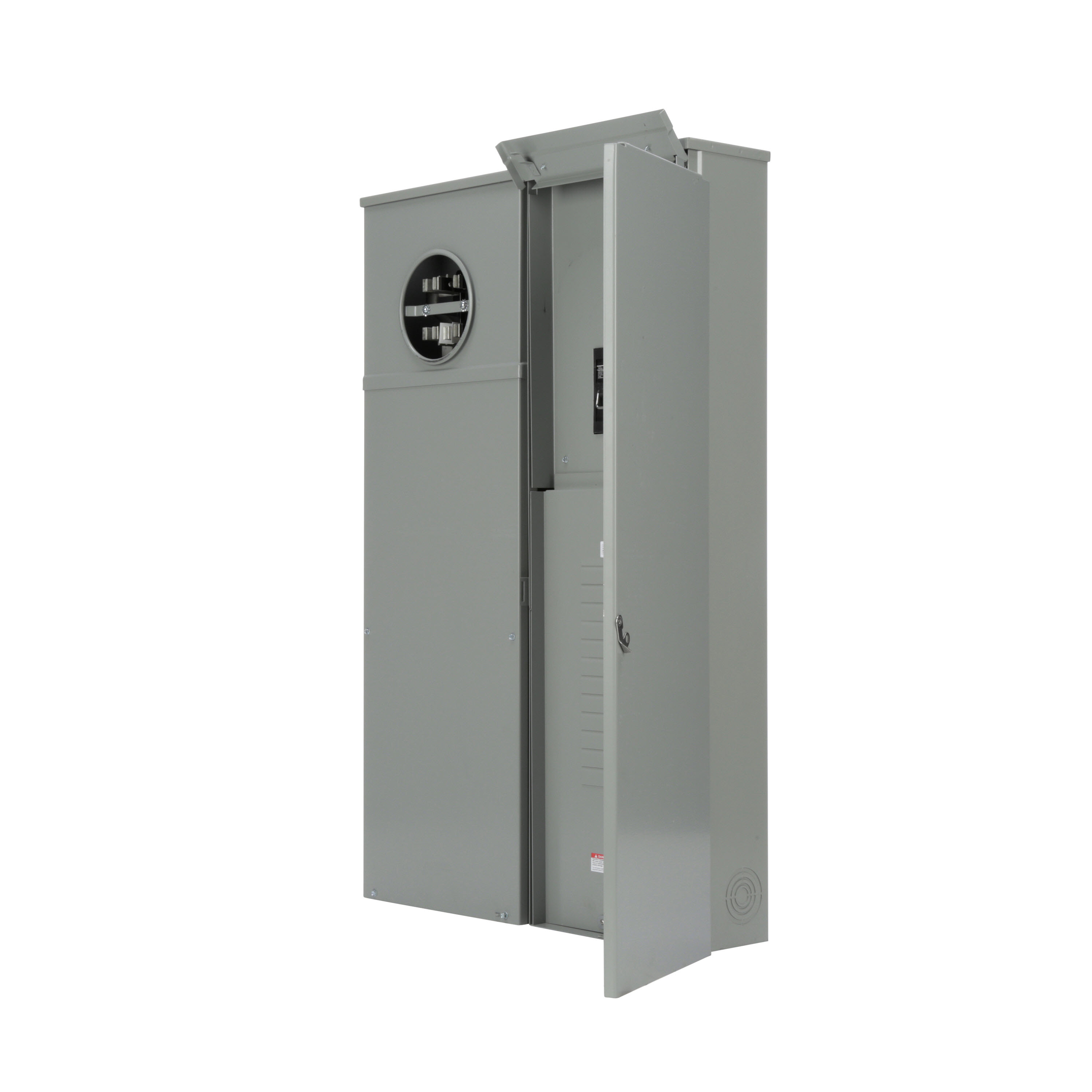 SIEMENS LOW VOLTAGE METER LOAD CENTER COMBINATION. T-FUSE PULLER 24 (1 INCH) SPACES INTERIOR ALLOWING MAX 42 CIRCUITS. 7-JAW METER / 3-PHASE SYSTEM RATED 200A.SPECIAL FEATURES OH/UG FEED, RING TYPE COVER, OH/UG COMMERCIAL TEST BLOCK BPS