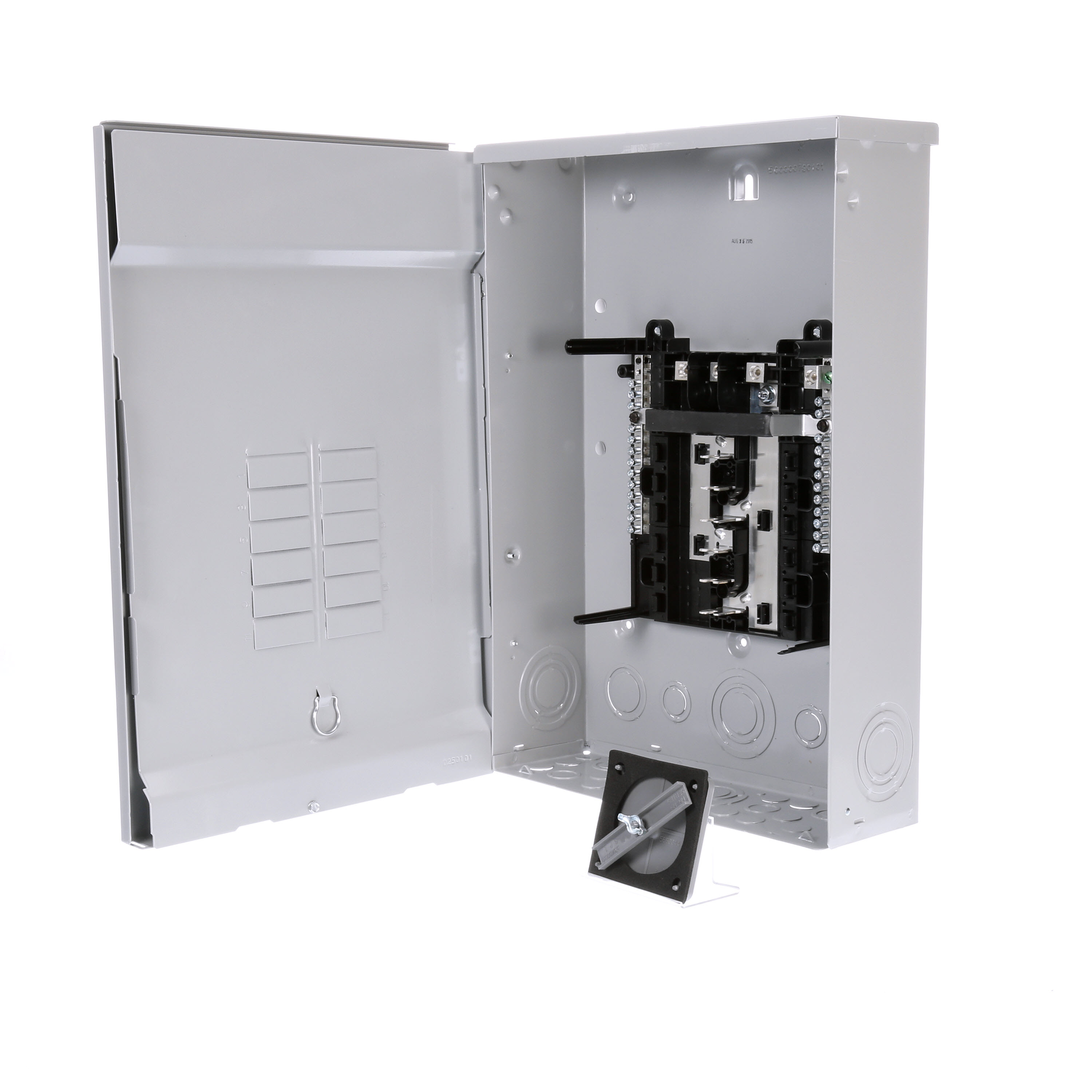 SIEMENS LOW VOLTAGE ES SERIES LOAD CENTER. MAIN LUG WITH 12 1-INCH SPACES ALLOWING MAX 24 CIRCUITS. 3-PHASE 4-WIRE SYSTEM RATED 120/240V OR 120/208V (125A) 100KA INTERRUPT. SPECIAL FEATURES ALUMINUM BUS, GRAY TRIM, NEMA TYPE3R ENCLOSURE FOR OUTDOOR USE.