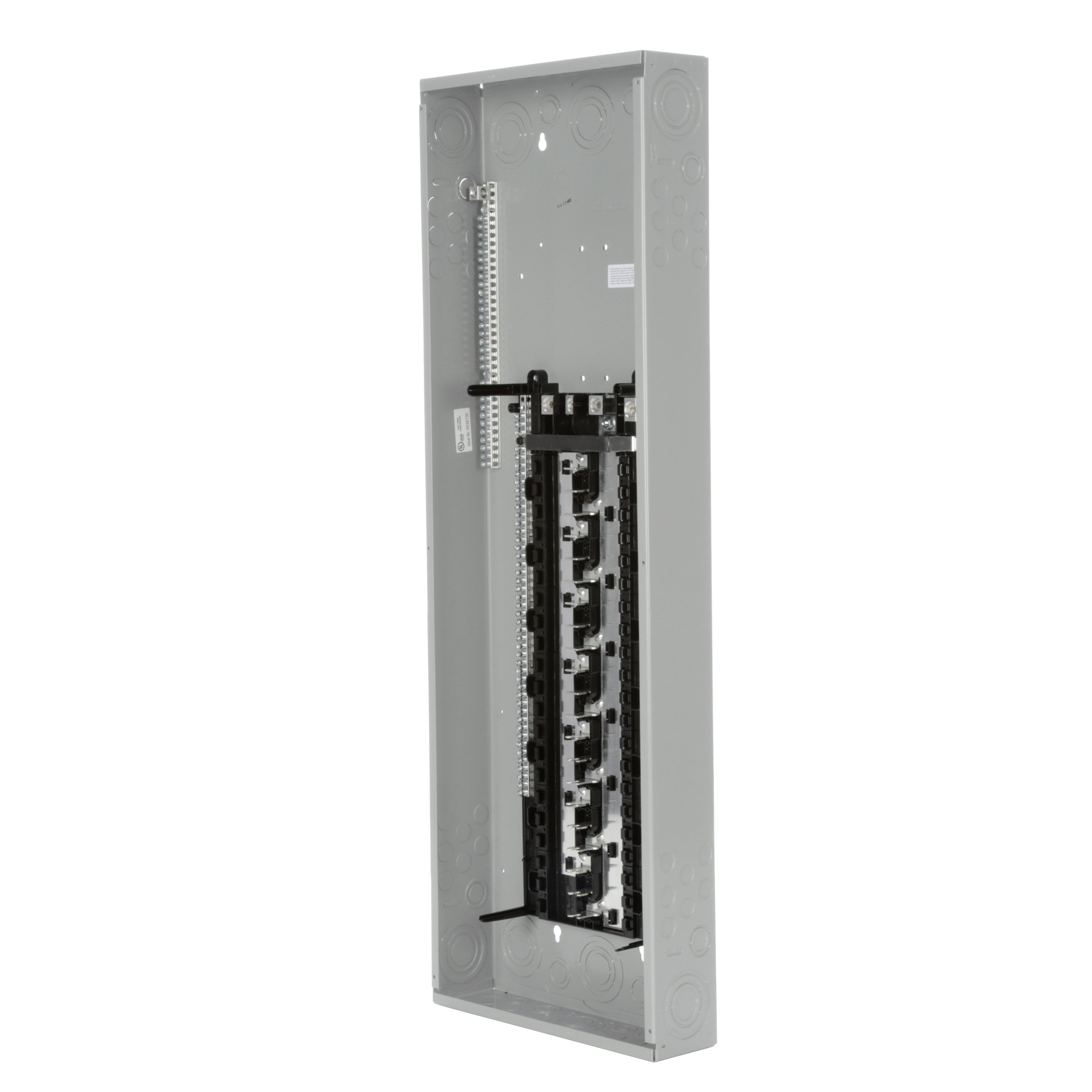 SIEMENS LOW VOLTAGE PL SERIES LOAD CENTER. MAIN LUG WITH 42 1-INCH SPACES ALLOWING MAX 60 CIRCUITS. 3-PHASE 4-WIRE SYSTEM RATED 120/240V OR 120/208V (225A) 100KA INTERRUPT. SPECIAL FEATURES COPPER BUS, INTERCHANGEABLE MAIN, GRAY TRIM, NEMATYPE1 ENCLOSURE FOR INDOOR USE.