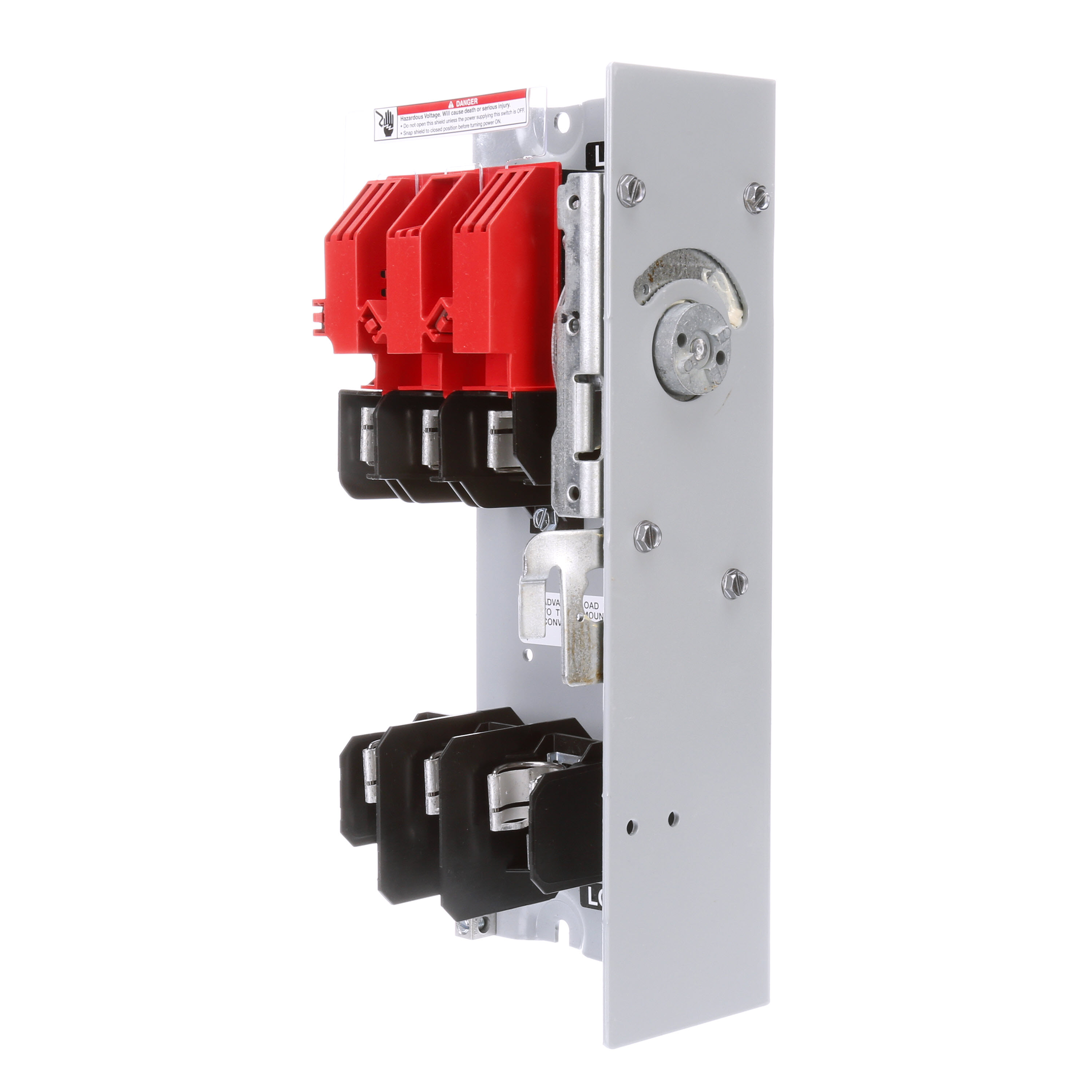 SIEMENS LOW VOLTAGE VBII DISCONNECT SWITCH. FUSED SWITCH WITH PANEL MOUNTED OPERATING HANDLE. 3-POLE RATED 600VDC (30A). SPECIAL FEATURES PHOTOVOLTAIC APPLICATIONS
