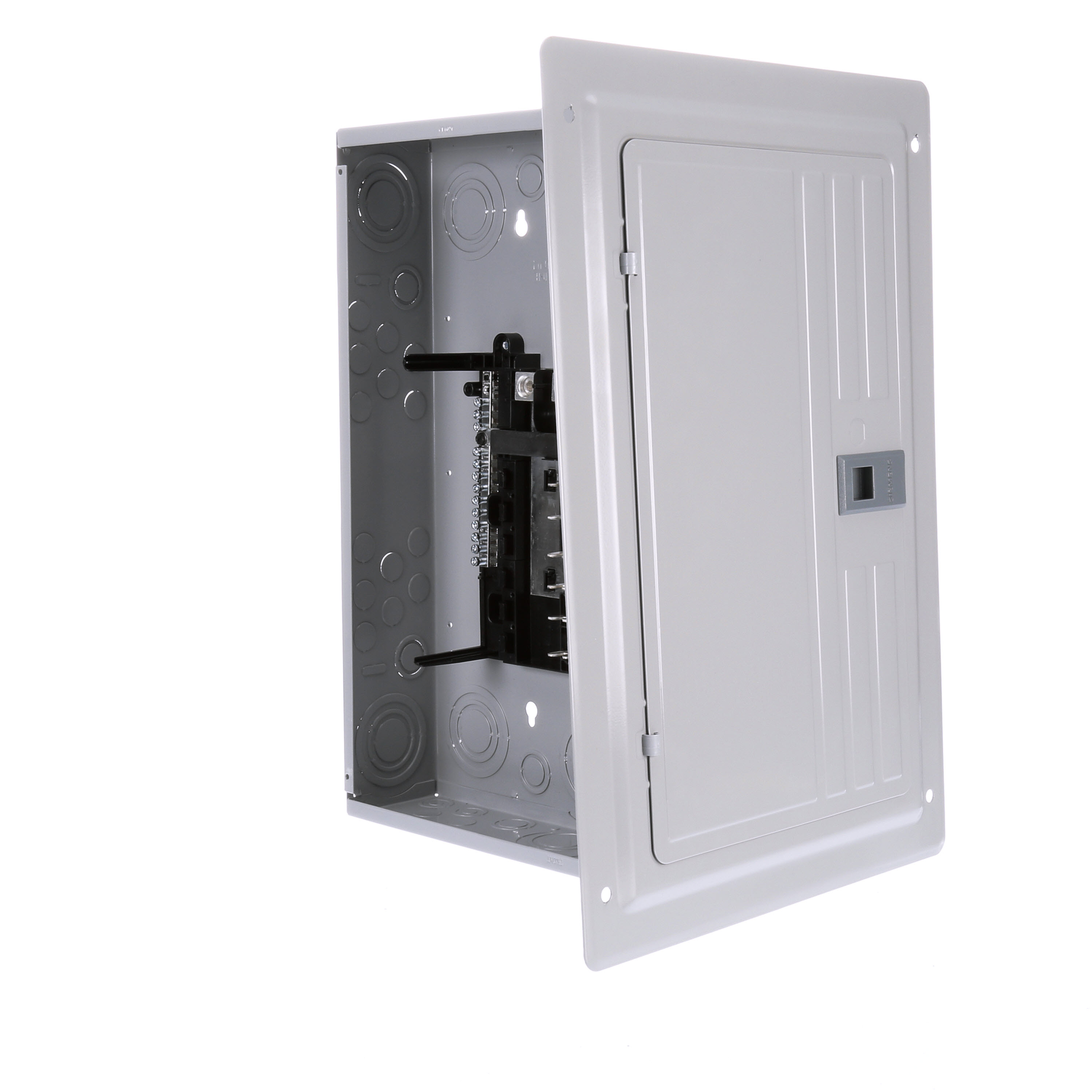 SIEMENS LOW VOLTAGE ES SERIES LOAD CENTER. MAIN LUG WITH 12 1-INCH SPACES ALLOWING MAX 24 CIRCUITS. 3-PHASE 4-WIRE SYSTEM RATED 120/240V OR 120/208V (200A) 100KA INTERRUPT. SPECIAL FEATURES ALUMINUM BUS, GRAY TRIM, NEMA TYPE1 ENCLOSURE FORINDOOR USE.
