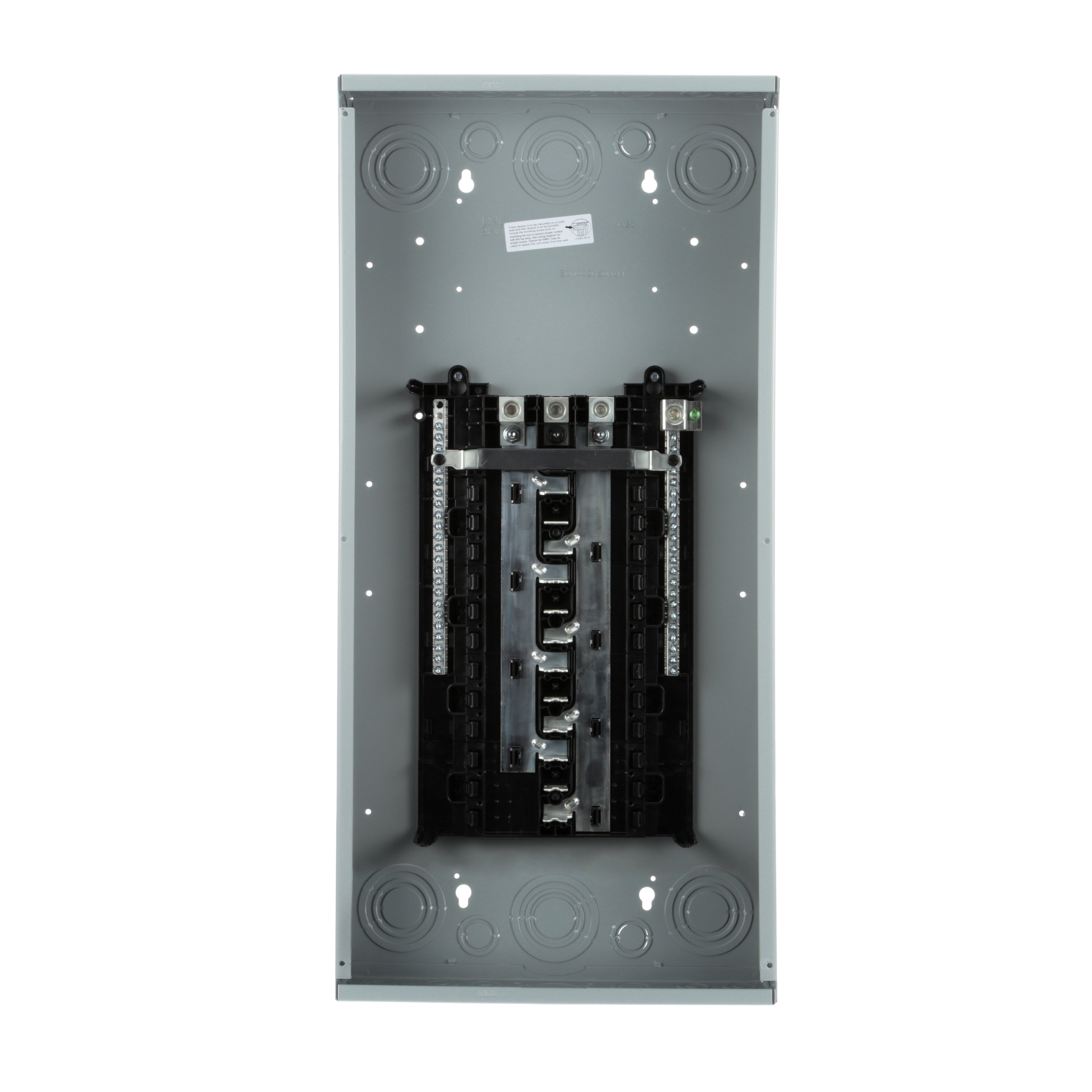 SIEMENS LOW VOLTAGE ES SERIES LOAD CENTER. MAIN LUG WITH 24 1-INCH SPACES ALLOWING MAX 42 CIRCUITS. 3-PHASE 4-WIRE SYSTEM RATED 120/240V OR 120/208V (150A) 100KA INTERRUPT. SPECIAL FEATURES ALUMINUM BUS, GRAY TRIM, NEMA TYPE1 ENCLOSURE FORINDOOR USE.