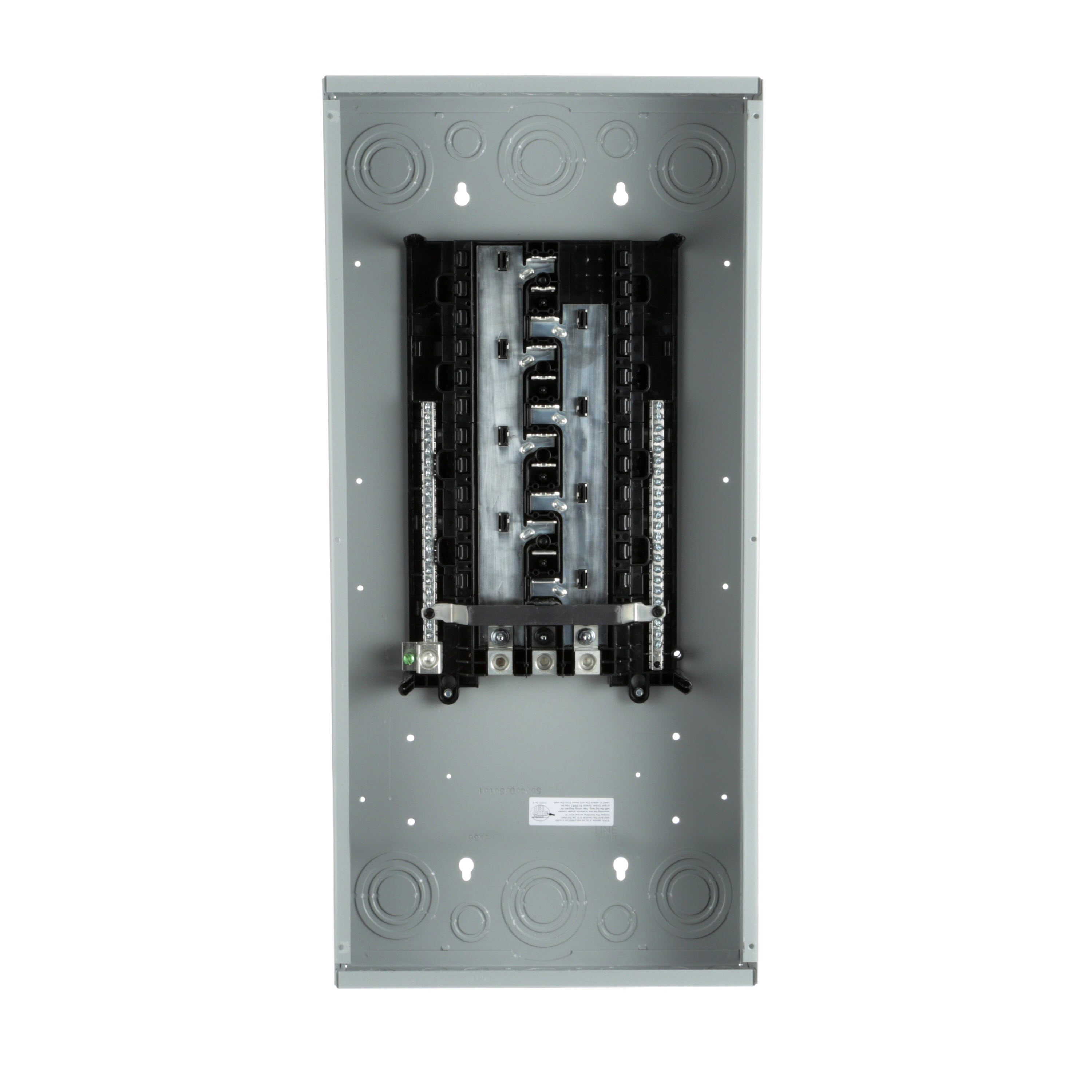 SIEMENS LOW VOLTAGE ES SERIES LOAD CENTER. MAIN LUG WITH 24 1-INCH SPACES ALLOWING MAX 42 CIRCUITS. 3-PHASE 4-WIRE SYSTEM RATED 120/240V OR 120/208V (200A) 100KA INTERRUPT. SPECIAL FEATURES ALUMINUM BUS, GRAY TRIM, NEMA TYPE1 ENCLOSURE FORINDOOR USE.