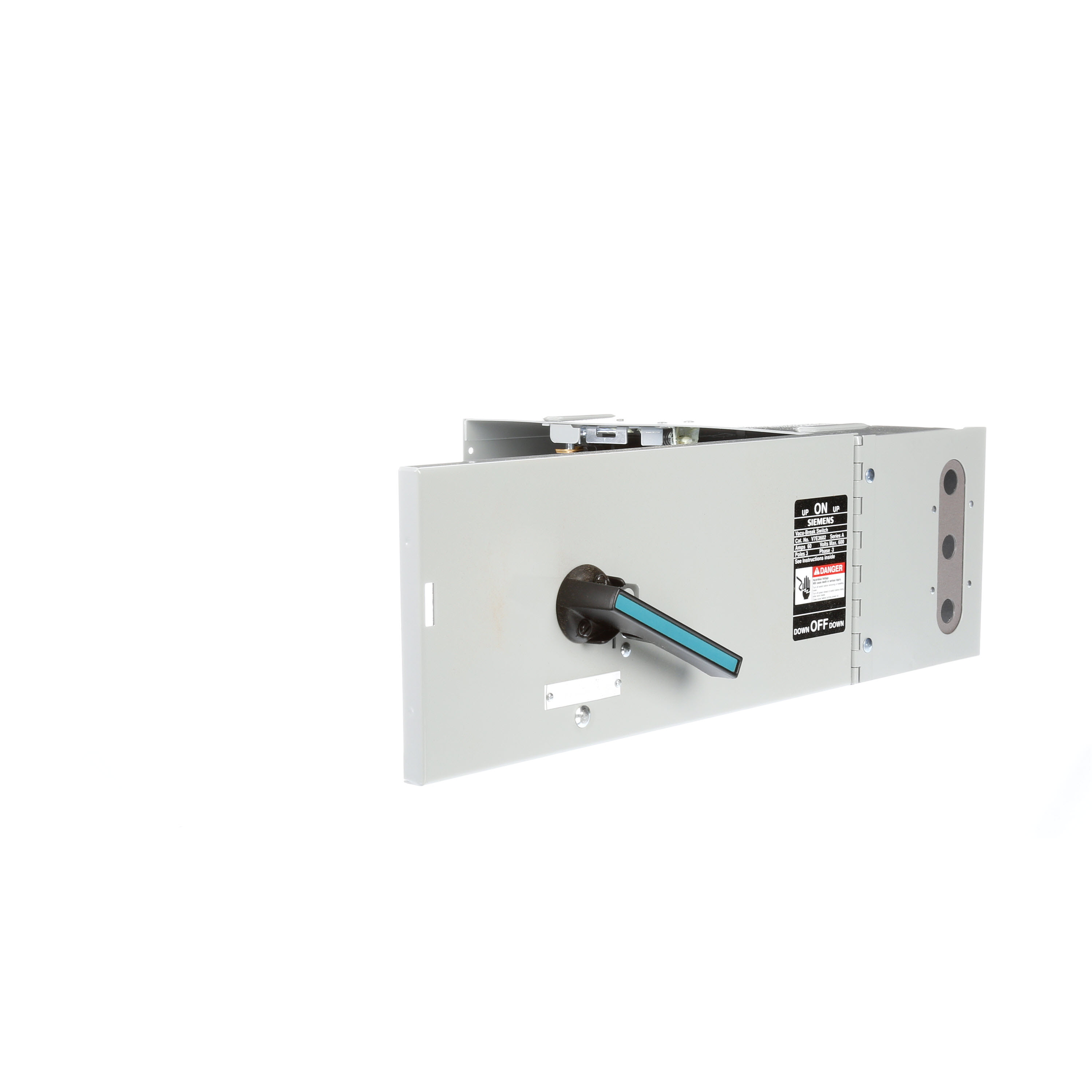 Siemens Low Voltage Circuit Protection Panelboard/Switchboard Units. Type VB PANELBOARD UNITS Std UL V. Rating 600V A. Rating 60A No. Of Poles 3P F. Rating 60Hz Action SINGLE THROW Mounting INSIDE PANEL BOARD. O. Cycles 10000 O. Temperature (-20F-120F) AMBIENT TEMPERATURE Environmental Conditions INDOOR