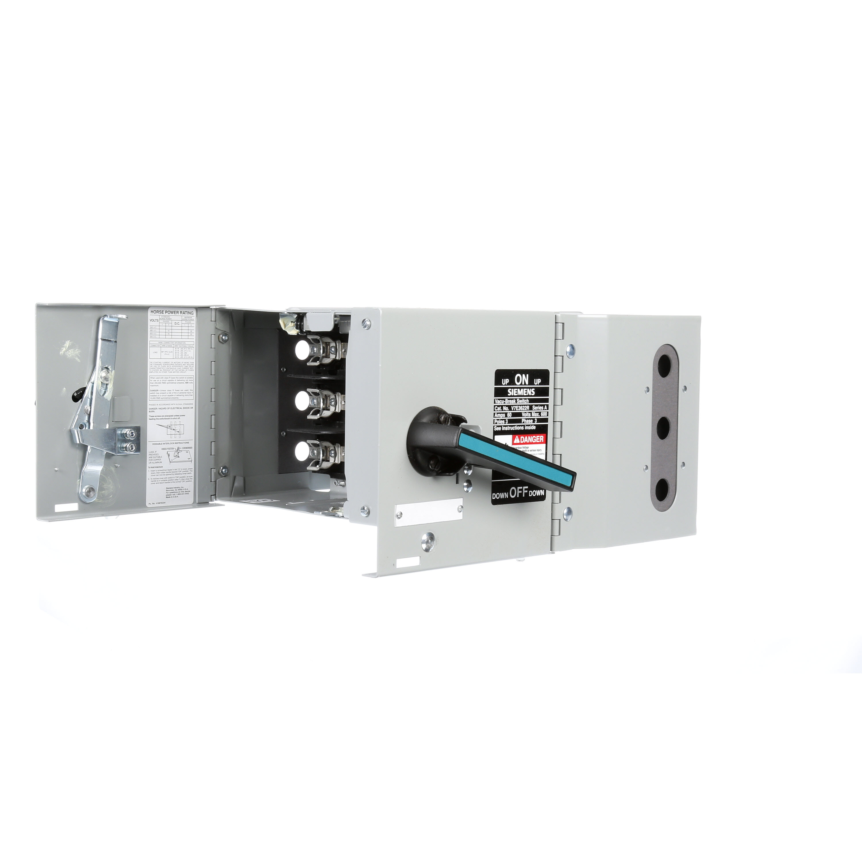 VACU-BRK SW 17IN 60/60A 3P 600V W/R FUSE DOUBLE BRANCH UNIT