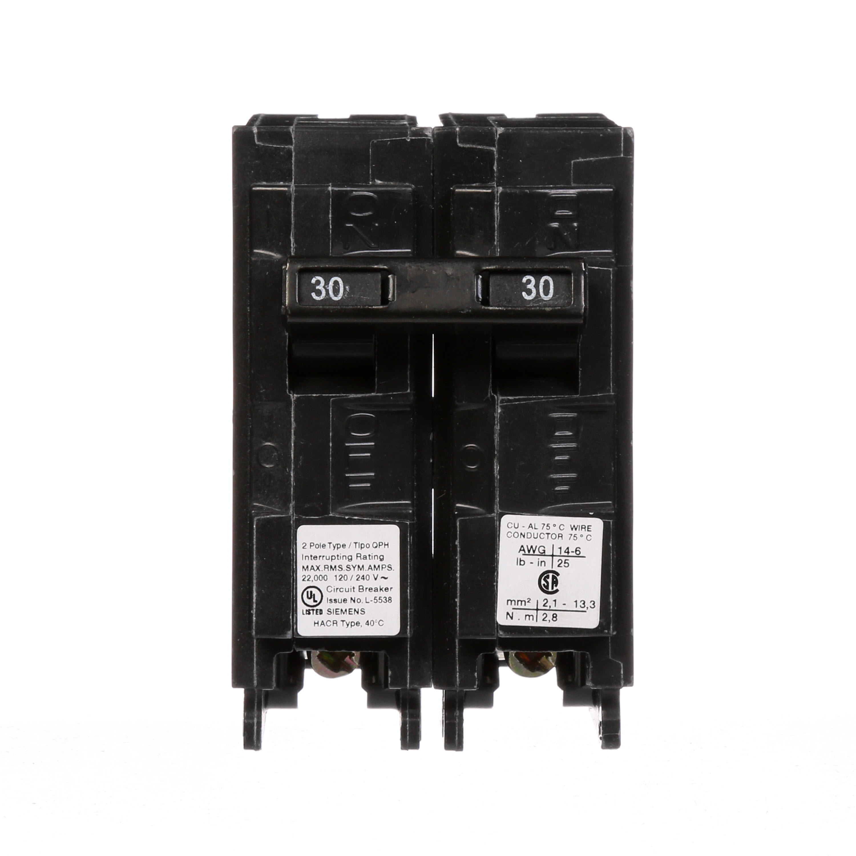 BREAKER 30A 2P 120/240V 22K QPH 22 KAIC