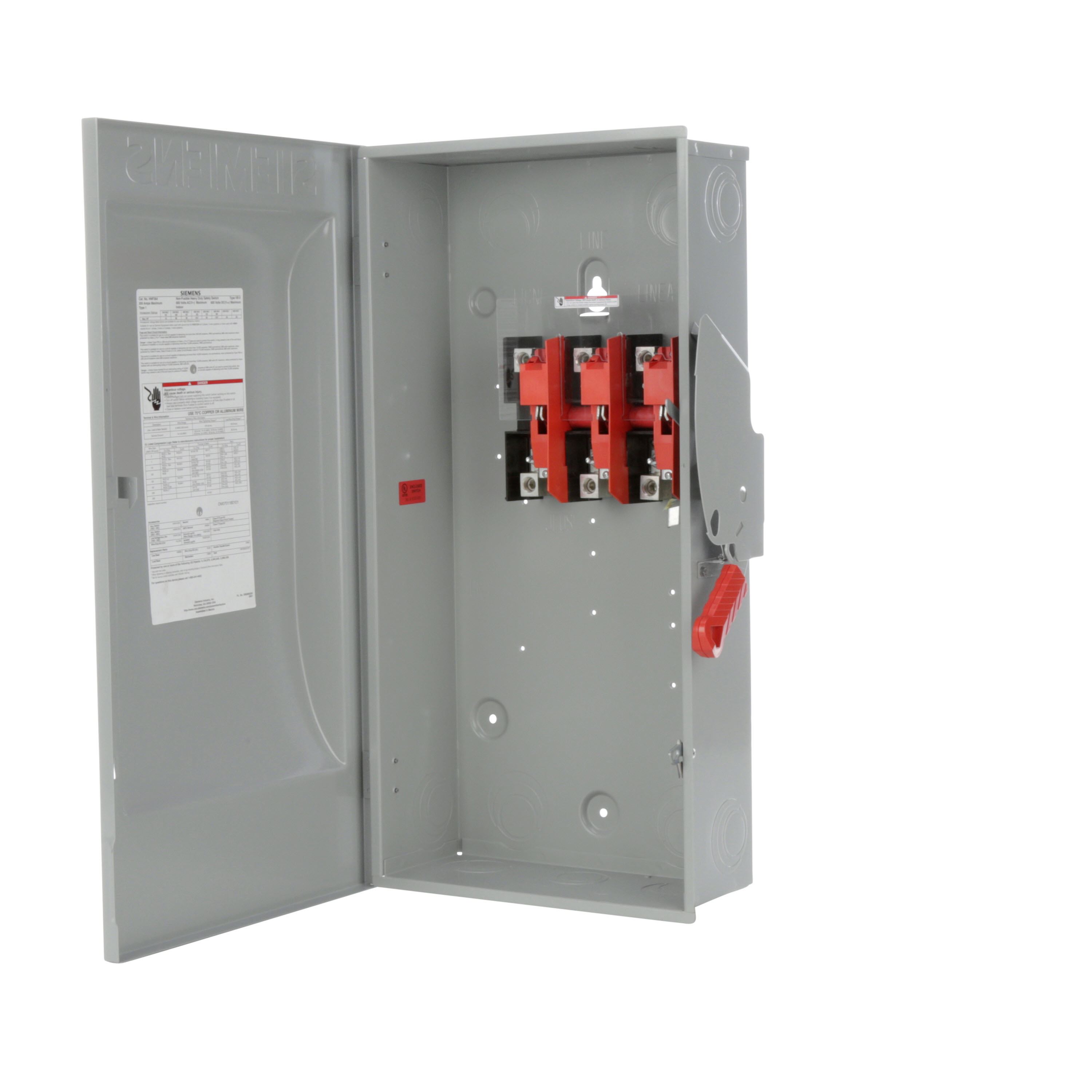 Product image for Siemens HNF364 3-Pole 600 Volt 200 Amp Safety Switch