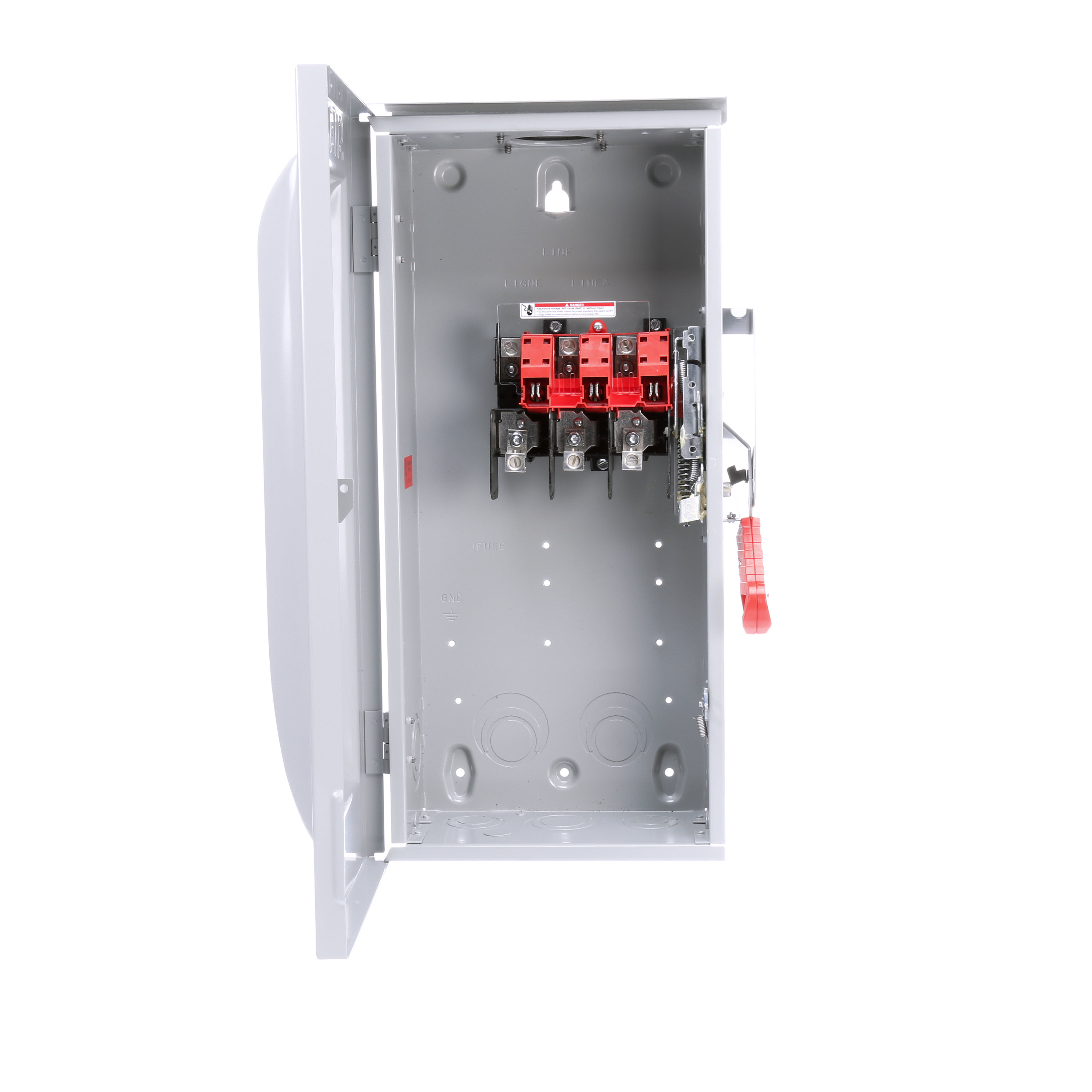 Siemens Low Voltage Circuit Protection Heavy Duty Safety Switch. 3-Pole Non-Fused in a type 3R enclosure (outdoor). Rated 600VAC (100A).