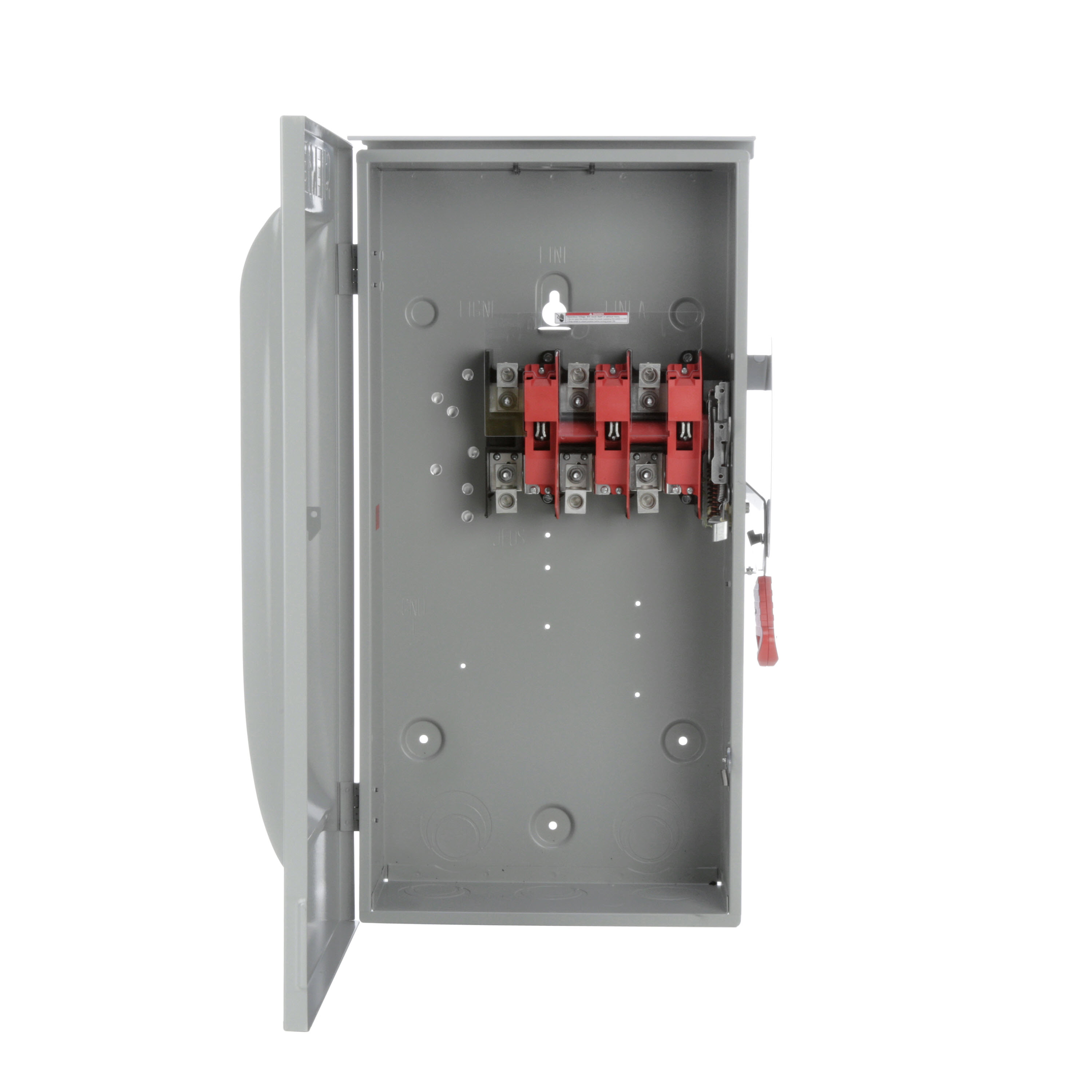 Siemens Low Voltage Circuit Protection Heavy Duty Safety Switch. 3-Pole Non-Fused in a type 3R enclosure (outdoor). Rated 600VAC (200A).