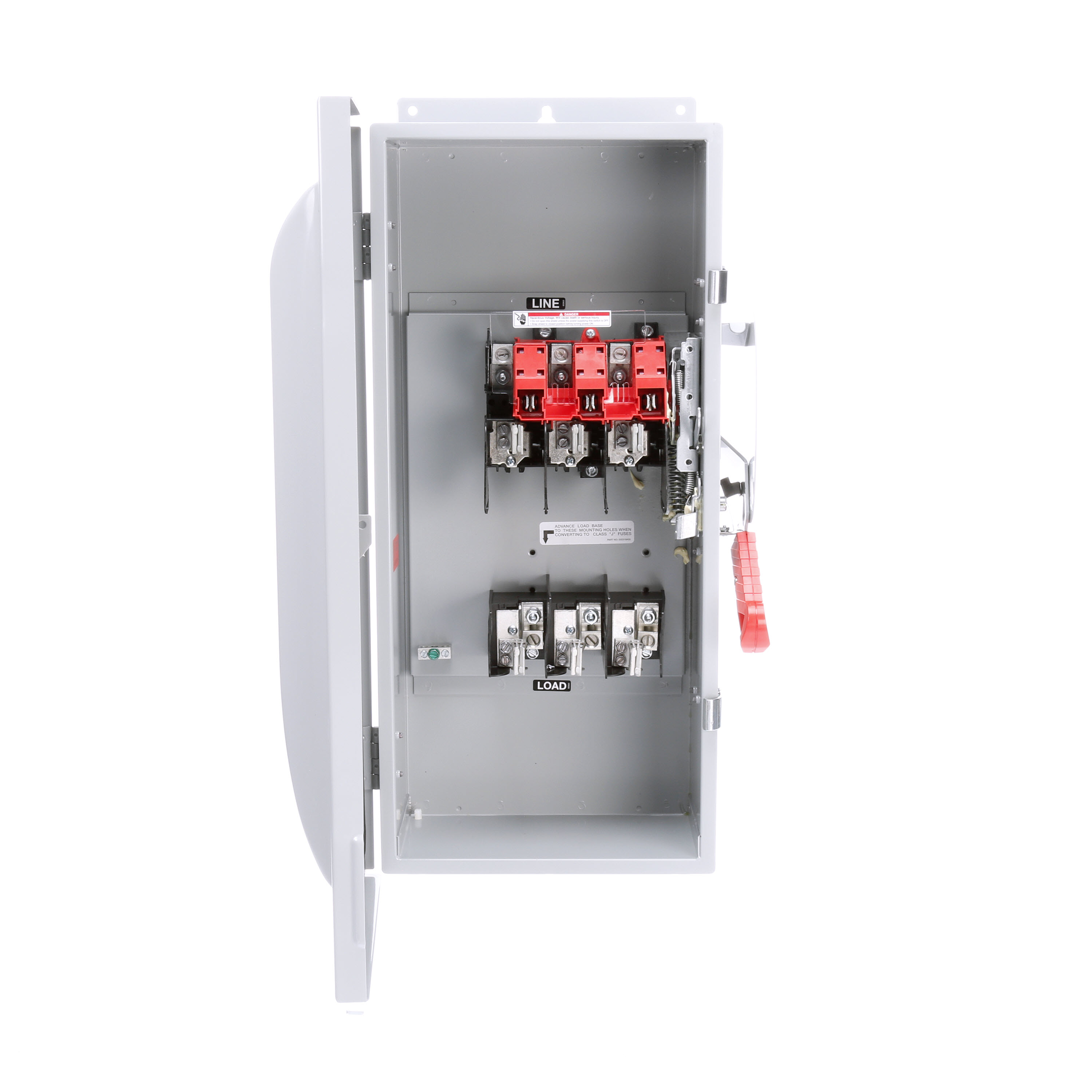 Siemens Low Voltage Circuit Protection Heavy Duty Safety Switch. 3-Pole 3-Fuse Fused in a type 12 industrial enclosure. Rated 600VAC (100A).