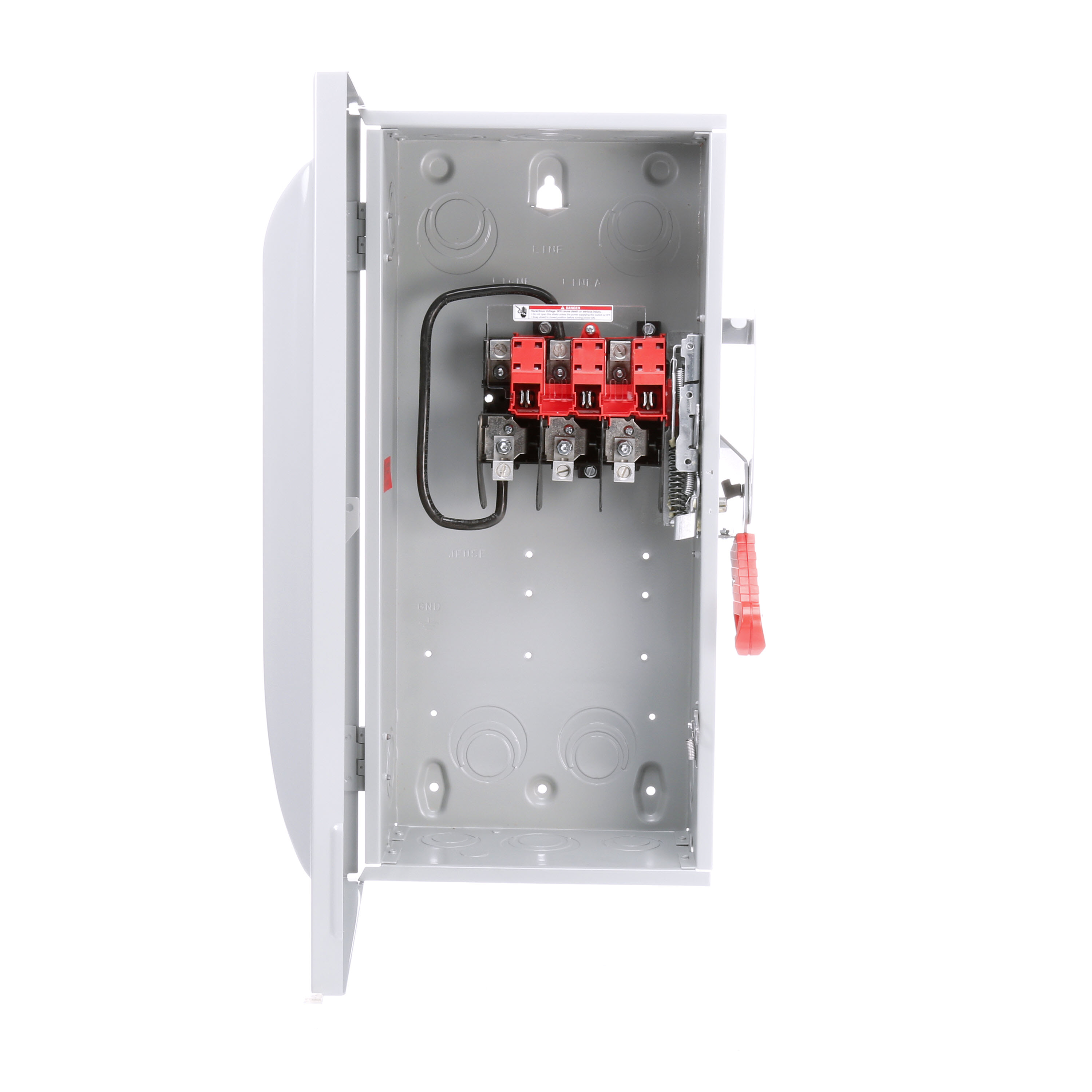 Siemens Low Voltage Circuit Protection Heavy Duty Safety Switch. 2-Pole Non-Fused in a type 1 enclosure (indoor). Rated 600VAC (100A).