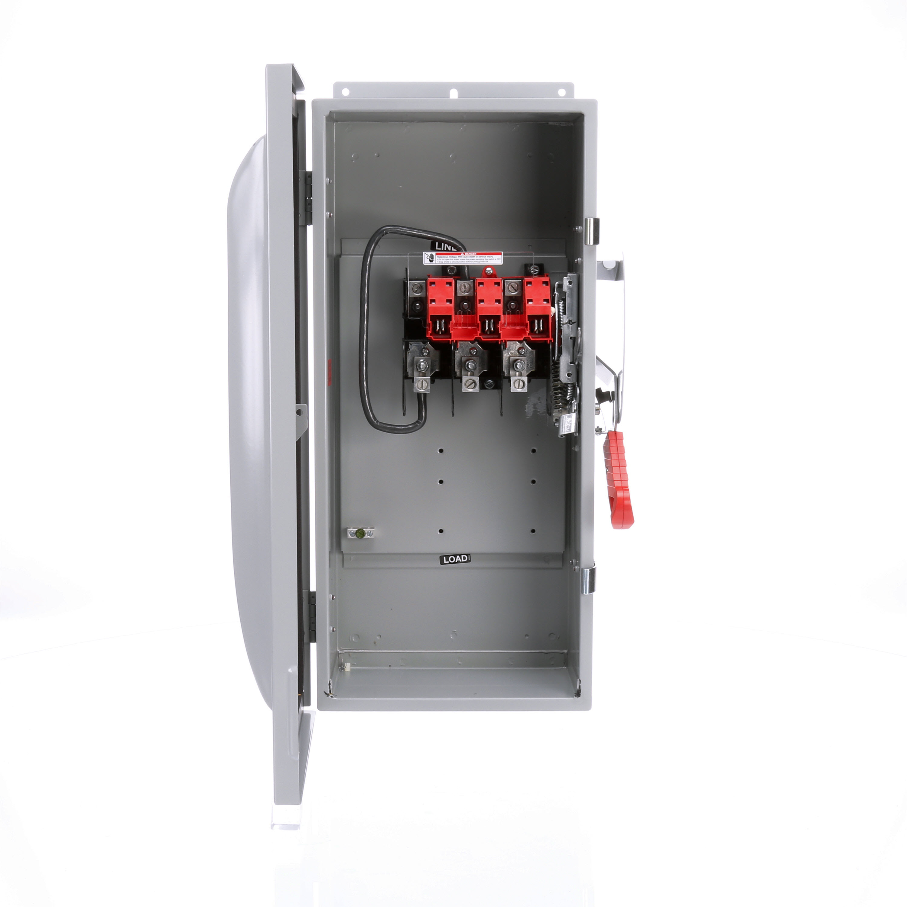 Siemens Low Voltage Circuit Protection Heavy Duty Safety Switch. 2-Pole Non-Fused in a type 12 industrial enclosure. Rated 600VAC (100A).