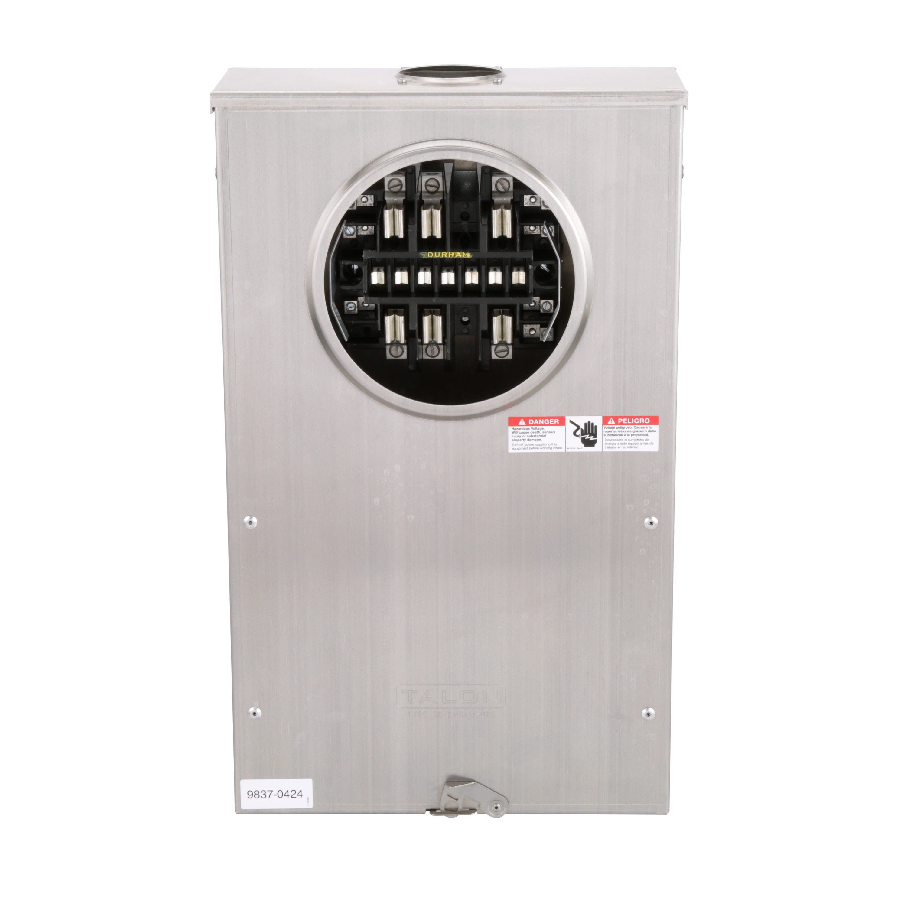 Siemens Low Voltage Talon Meter Sockets Commercial - Talon Meter Sockets PTS- Wired Steel are Residential Enclosures Single-Family Metering. Meter mounting equipment dimensions (L x W x D) IN 5.0 x 12.0 x 22.0 for transformer rated applications. Rated 600V (20A) Meets stds UL. 13 jaw Overload protection by 9 cutouts. 14-gauge 0.63 unpainted aluminum enclosure w/ low test hat. Special features wired