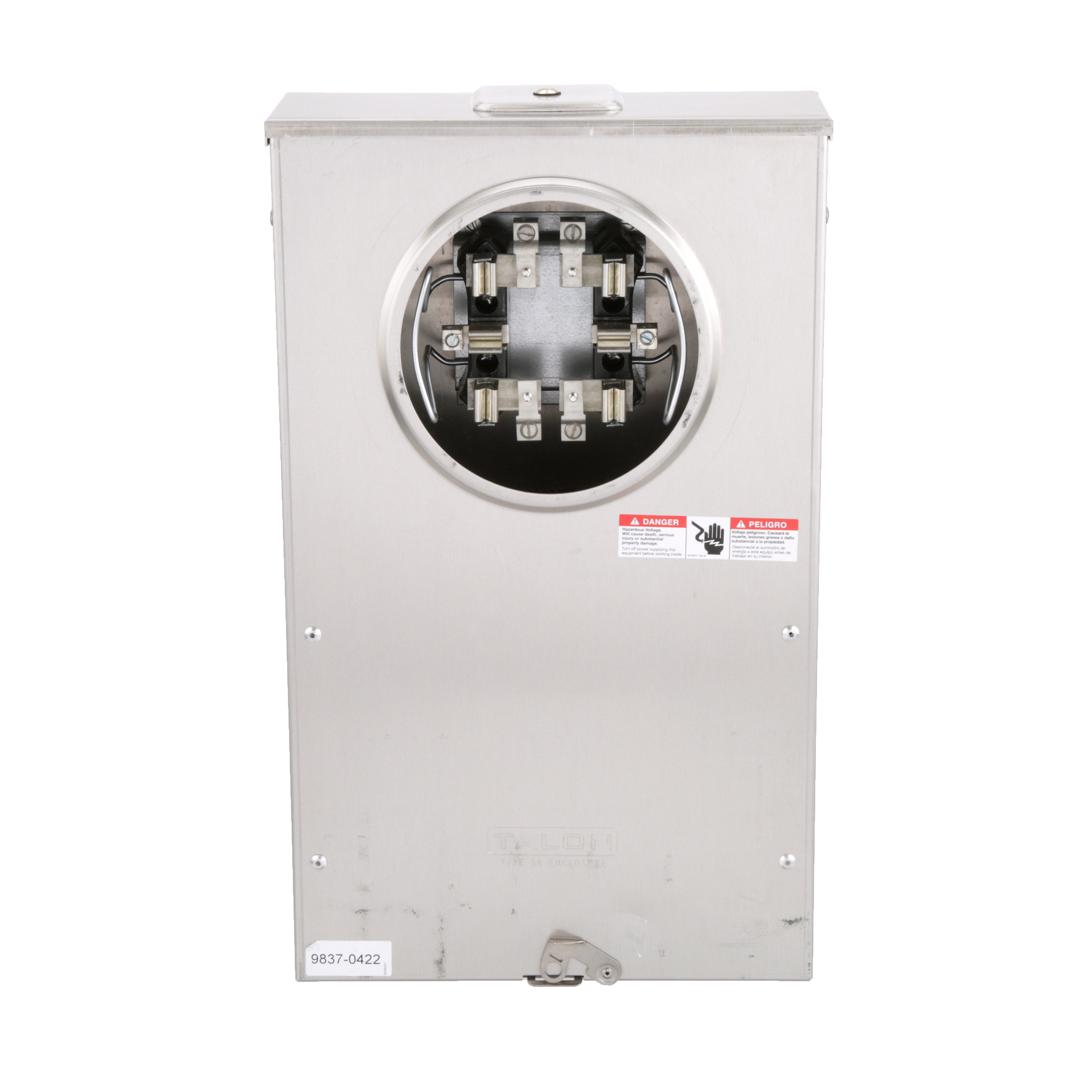 Siemens Low Voltage Talon Meter Sockets Commercial - Talon Meter Sockets PTS- Wired Steel are Residential Enclosures Single-Family Metering. Meter mounting equipment dimensions (L x W x D) IN 5.0 x 12.0 x 22.0 for transformer rated applications. Rated 600V (20A) Meets stds UL. 6 jaw Overload protection by 9 cutouts. 14-gauge 0.63 unpainted aluminum enclosure w/ low test hat. Special features wired